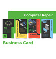 computer repair business card set vector image