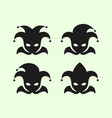 joker in clown cap with bells icons set vector image vector image
