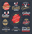 set of easter day typography badge and labels vector image