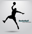 silhouette of a basketball player vector image