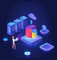 cryptocurrency exchange isometric dark neon vector image vector image