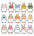 cute bunny holding a billboard design set vector image