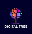 digital tree logo colorful icon colored vector image