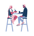 happy romantic couple sitting at table enjoying vector image