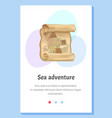 old treasure map for pirate adventures island vector image