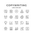 set line icons of copywriting vector image