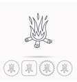 bonfire icon fire sign vector image