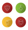 dentistry flat linear long shadow icons set vector image vector image