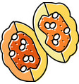 pieces pumpkin seeds color icon vector image vector image