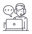 supportcustomer serviceman with computer vector image