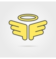 yellow holy wings with shadow vector image vector image
