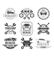 auto mechanic black and white emblems vector image