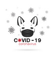 bulldog wearing a mask to protect against vector image