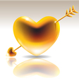 golden heart with arrow vector image