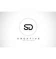 Sd s d letter logo design in black colors Vector Image