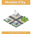 set of isometric skyscrapers street vector image vector image