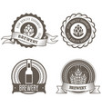 beer and brewery emblems with hop buds vector image