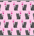 cat with balloons seamless pattern vector image