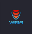 letter v shield logo icon on dark background vector image vector image