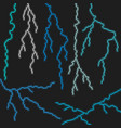 pixel lightning set 8-bit style vector image