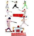 set baseball player vector image vector image