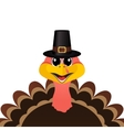 turkey pilgrimin hat on thanksgiving day vector image