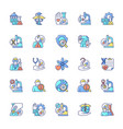 clinical trials rgb color icons set vector image