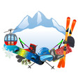 ski resort with mountains concept vector image