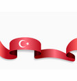 turkish flag wavy abstract background vector image