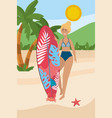 girl with swim wear design vector image