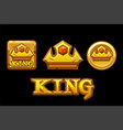 golden logos king crown icons on square vector image vector image
