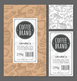 template label coffee with seamless pattern vector image vector image