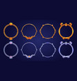 silver and golden vintage game frames borders vector image