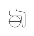 sitting on ball line icon vector image