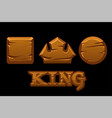 wooden logo king and old geometric icons vector image vector image
