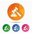 auction hammer icon law judge gavel symbol vector image
