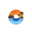 beach logo template vector image vector image