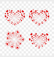 beautiful heart-fireworks set romantic salute vector image