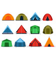 different tourists tents for camping vector image vector image