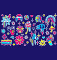 psychedelic stickers in retro y2k style vector image