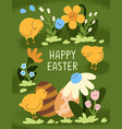 happy easter postcard spring holiday post card vector image