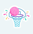 ball in basketball net sports training vector image