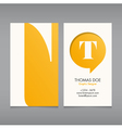 business card template letter t vector image vector image
