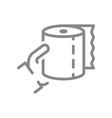 paper towels in hand line icon roll use vector image vector image