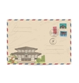 vintage postal envelope with japan stamps vector image vector image
