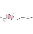 continuous line heart shape border with realistic vector image