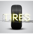 realistic tires with neon sign vector image