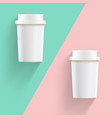 vintage style white take away coffee cups vector image