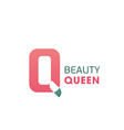 beauty queen pink q letter icon vector image vector image