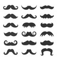 black mustaches collection vector image vector image